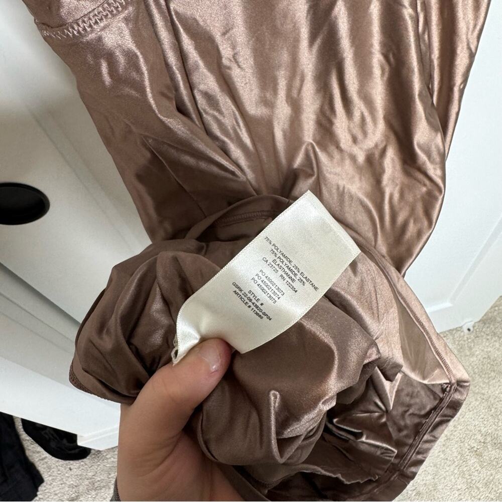 Aritzia Ten Satinette Nocturne Mauve Stretch Tank Mini Dress Size Small - Picture 4 of 5